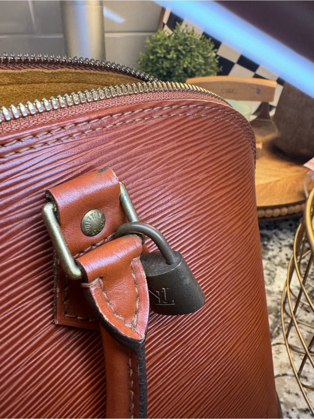 Louis Vuitton Brown Epi Leather Alma Satchel - Picture 5 of 11